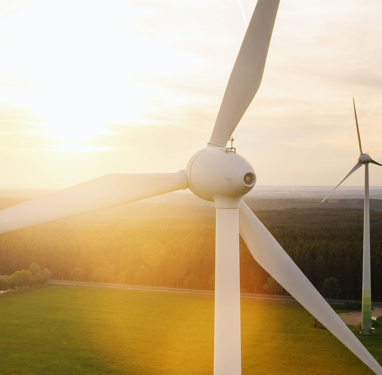 Wind Turbines Closeup