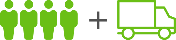 Four Individuals and a Truck Icon