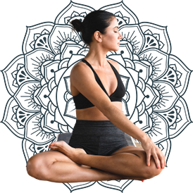 Yoga Pose with Bohemia Background
